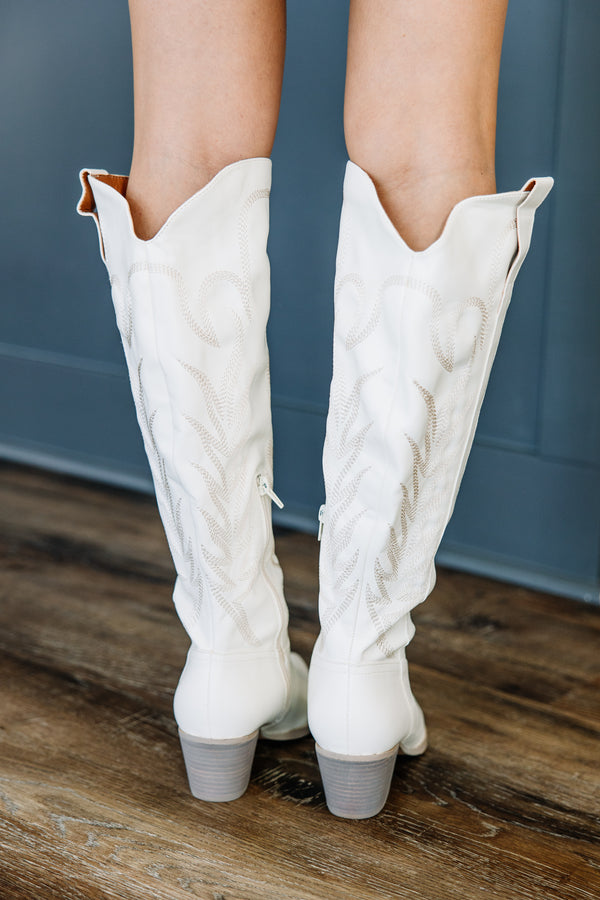 On My Mind White Western Boots – Shop the Mint