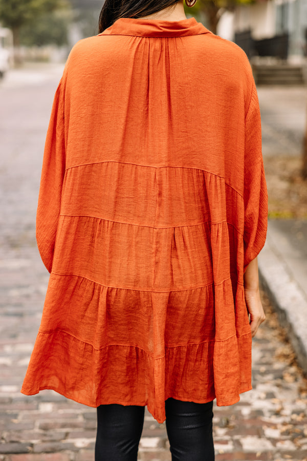 flowy orange tunic