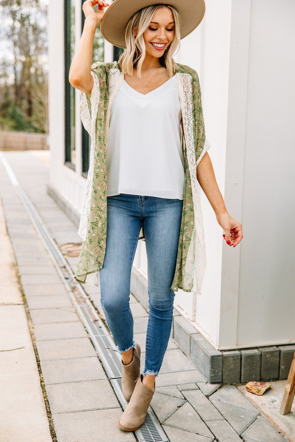 green floral kimono