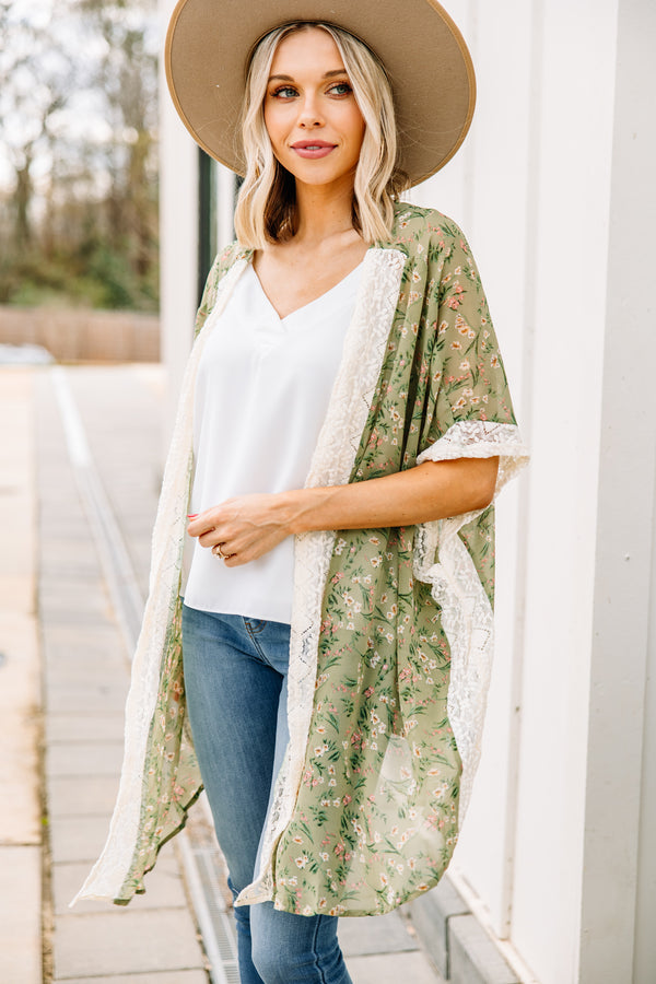 Before You Go Sage Green Floral Kimono Shop the Mint