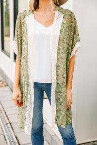 green floral kimono