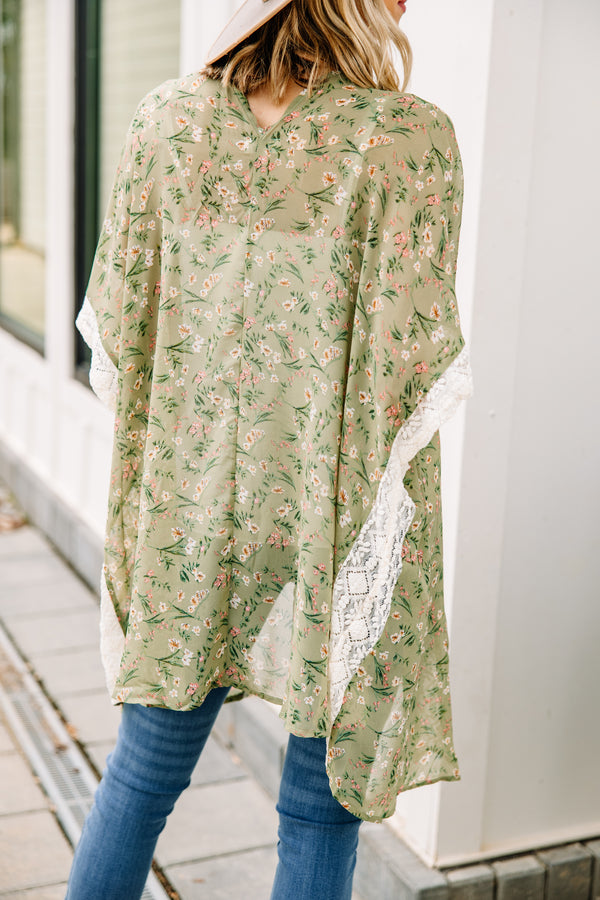 green floral kimono