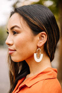 On The Move Ivory White Earrings