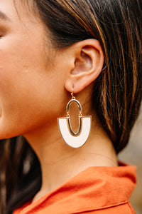 On The Move Ivory White Earrings