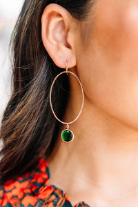 This Is The Time Green Gem Earrings