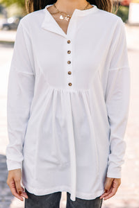 All Together Ivory White Henley Top