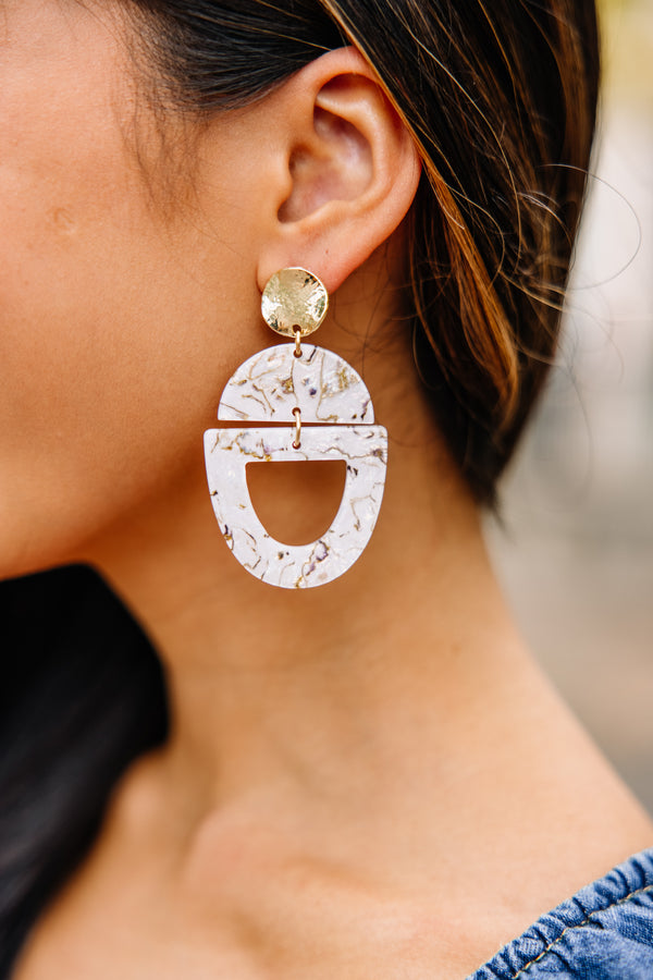 Taylor Shaye Designs: Tan Marble Acrylic Drop Earrings