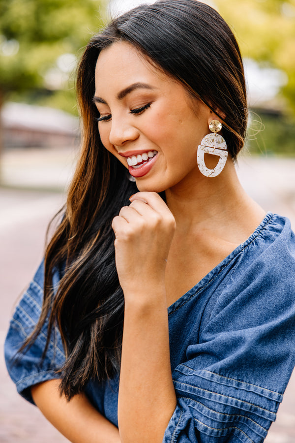 Taylor Shaye Designs: Tan Marble Acrylic Drop Earrings