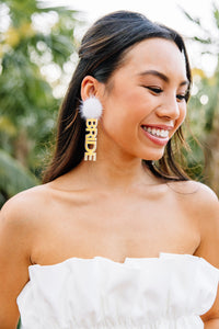 Taylor Shaye Designs: White Iridescent Bride Earrings