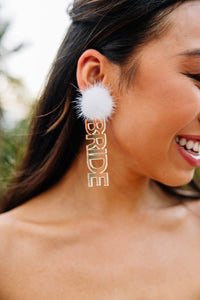 Taylor Shaye Designs: White Iridescent Bride Earrings