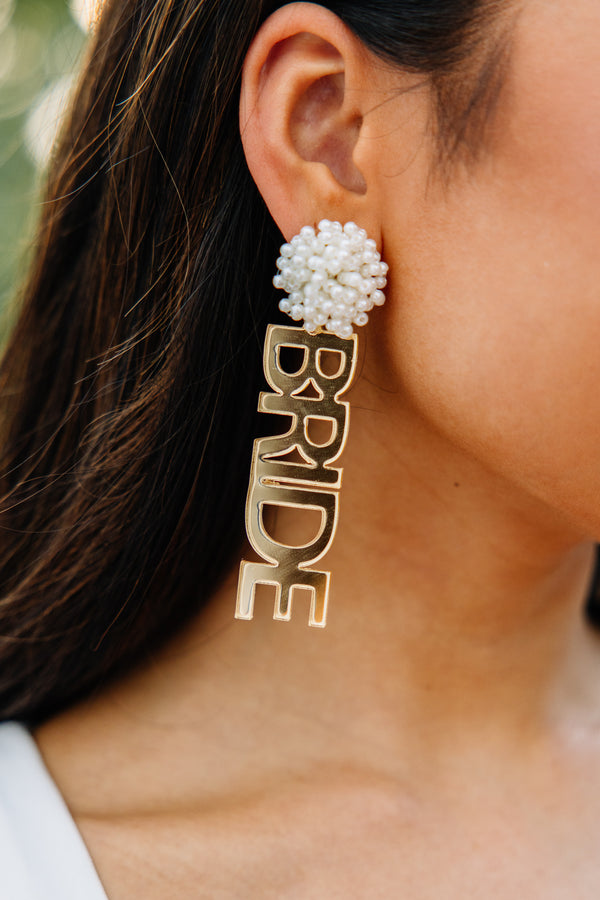 Taylor Shaye Designs: Gold Bride Earrings