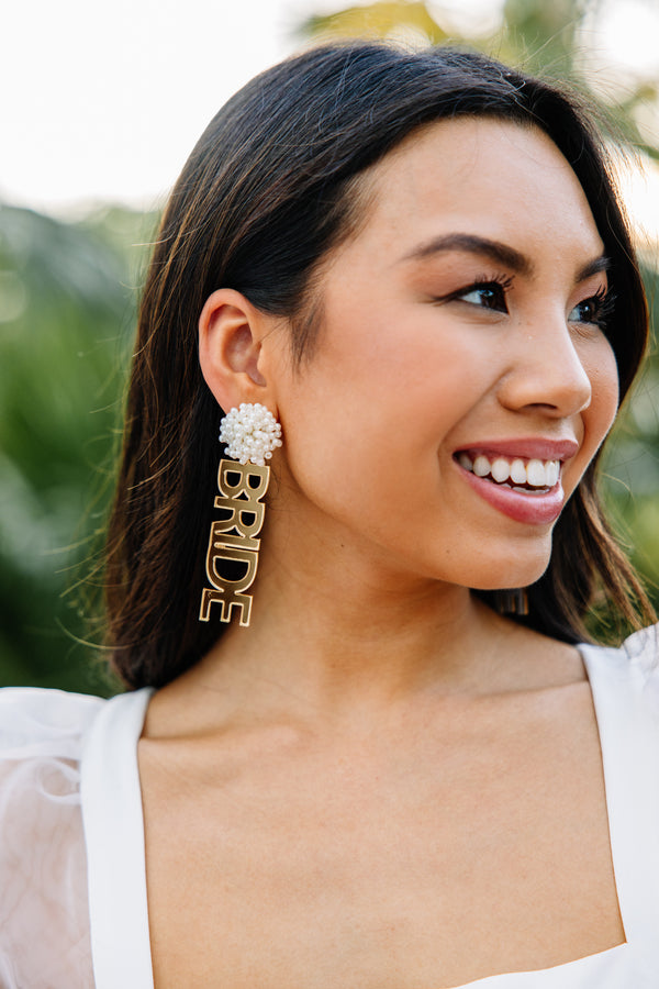Taylor Shaye Designs: Gold Bride Earrings