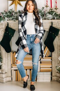 black buffalo plaid cardigan