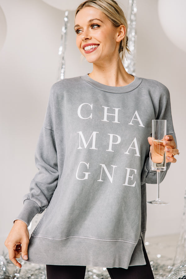 champagne graphic pullover