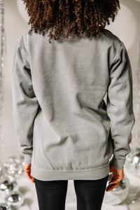 gray graphic sweatshirt