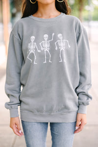 Comfort Colors: Skelly Fun Gray Graphic Sweatshirt