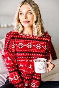Everything You Love Red Holiday Striped Tunic