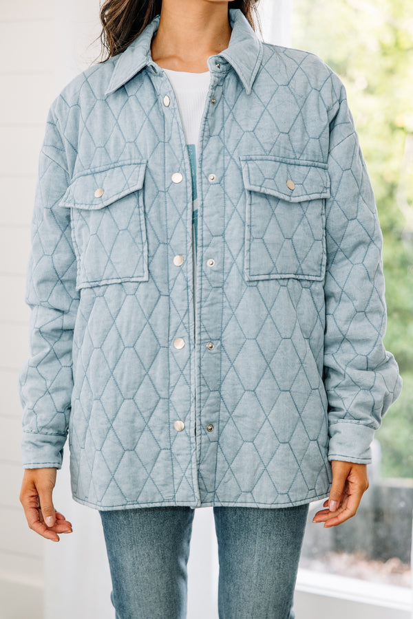 quilted blue shacket