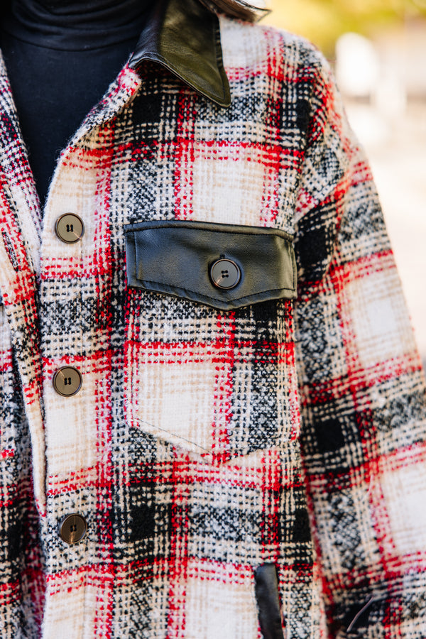 All The Options Red Plaid Shacket