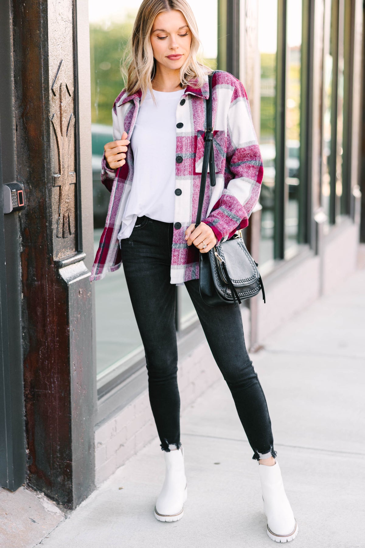 Be Your Best Self Burgundy Red Plaid Shacket – Shop the Mint