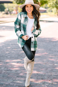 Be Your Best Self Green Plaid Shacket