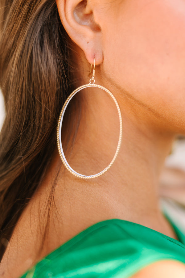 You're One And Only Gold Drop Hoop Earrings