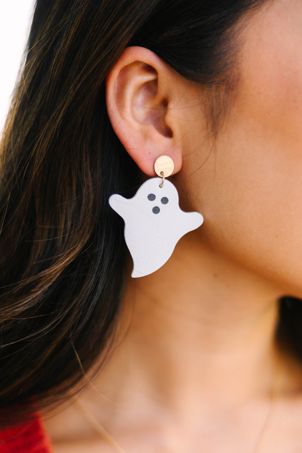 Ghosted White Earrings
