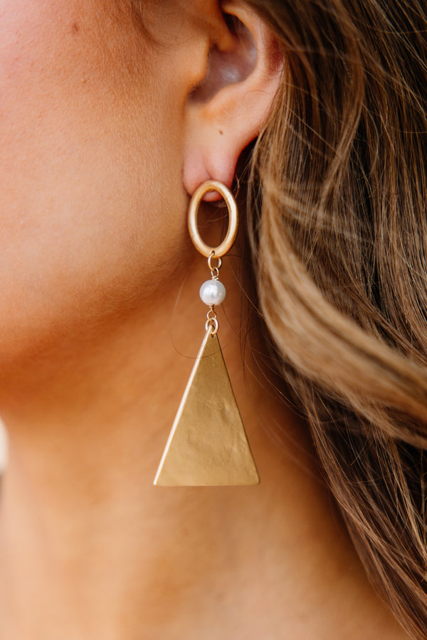 gold geometric earrings