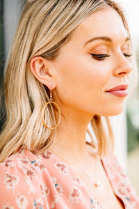 gold drop hoop earrings