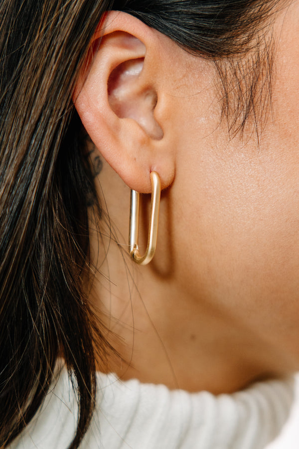 Modern Muse Gold Oval Earrings