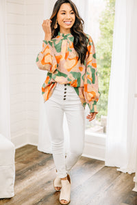 orange and pink blouse