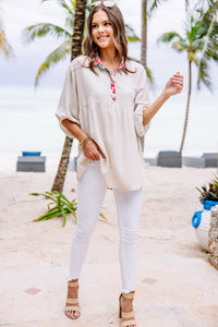 white mixed print tunic