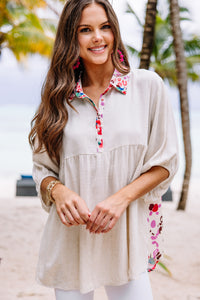 white mixed print tunic