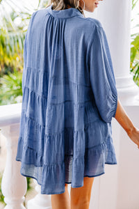 flowy blue tunic