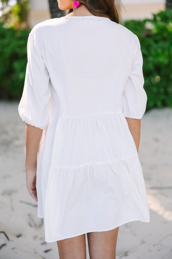 What's In A Name Off White Tiered Dress