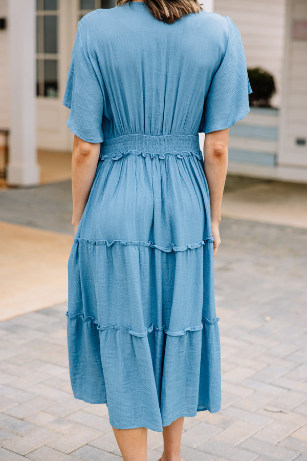 blue midi dress