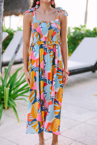 Can't Contain It Yellow Floral Midi Dress