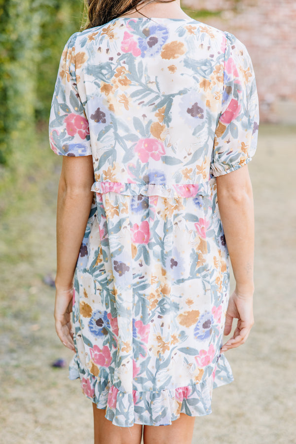 floral ruffle dress