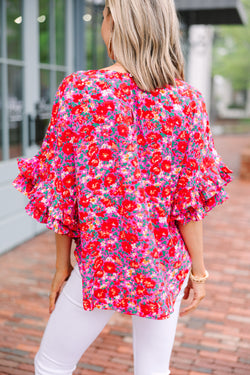 Can't Look The Other Way Hot Pink Floral Blouse – Shop the Mint