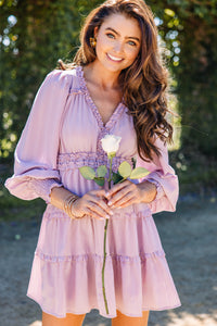 Aim High Lavender Purple Ruffled Dress
