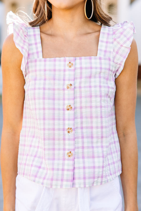 pink gingham blouse