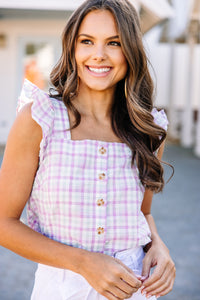 pink gingham blouse