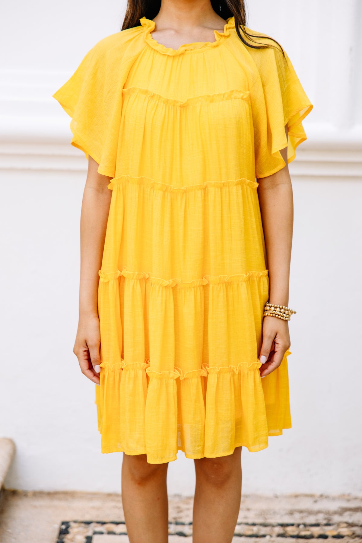 Where It All Begins Yellow Babydoll Dress Shop the Mint