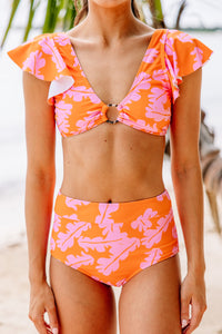 orange palm bikini top