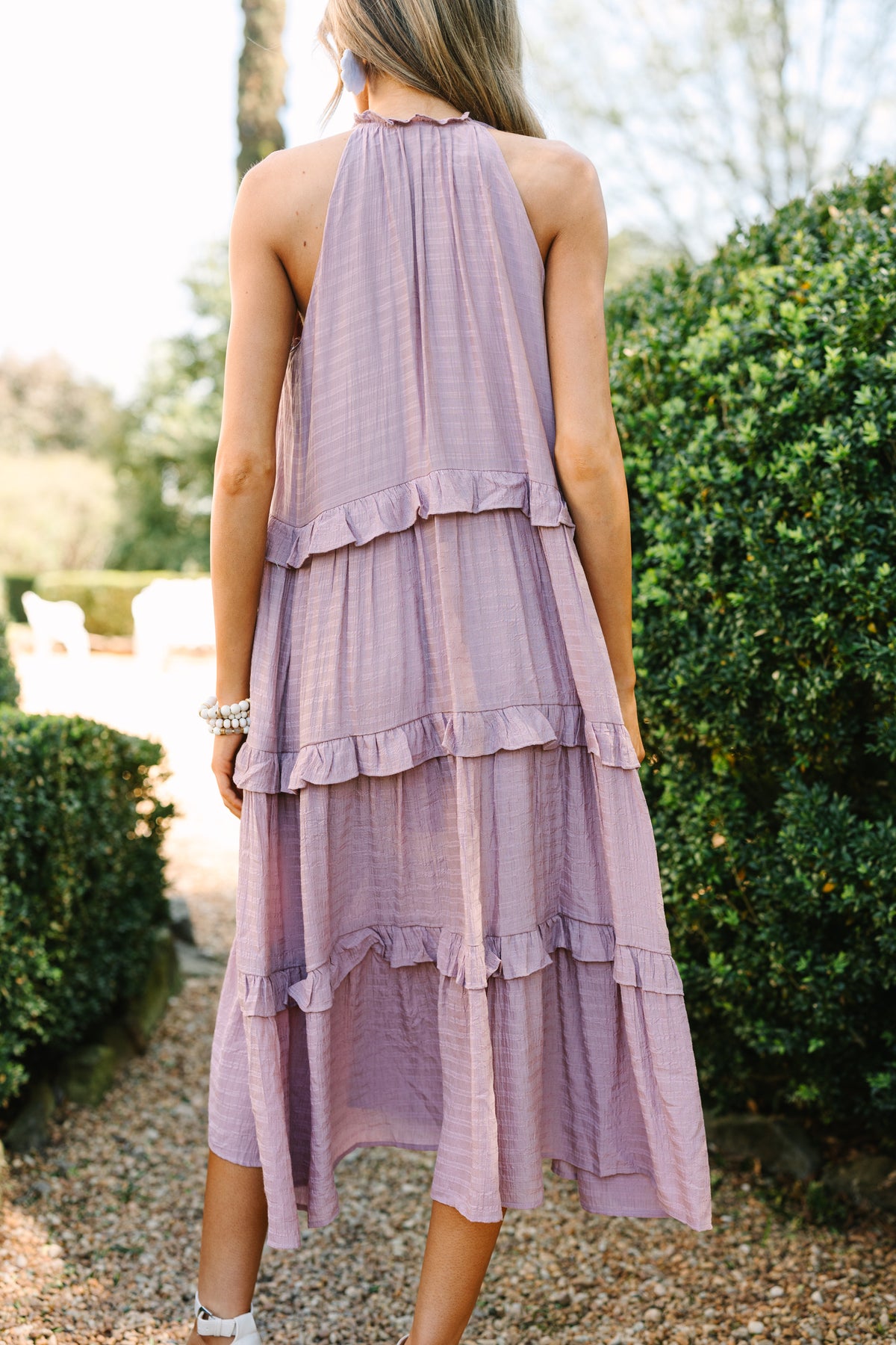 Pursue Perfection Mauve Pink Ruffled Midi Dress – Shop the Mint