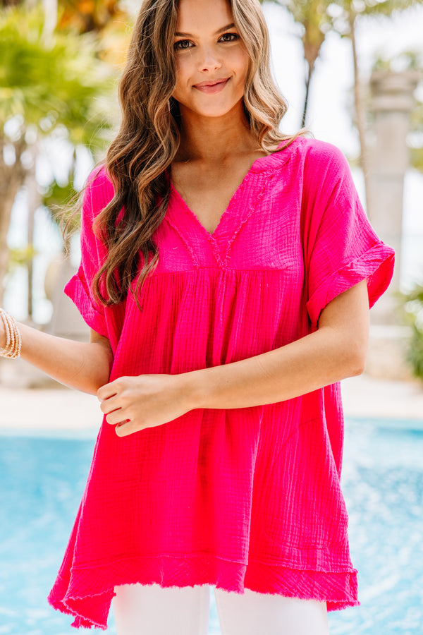 bright pink cotton top