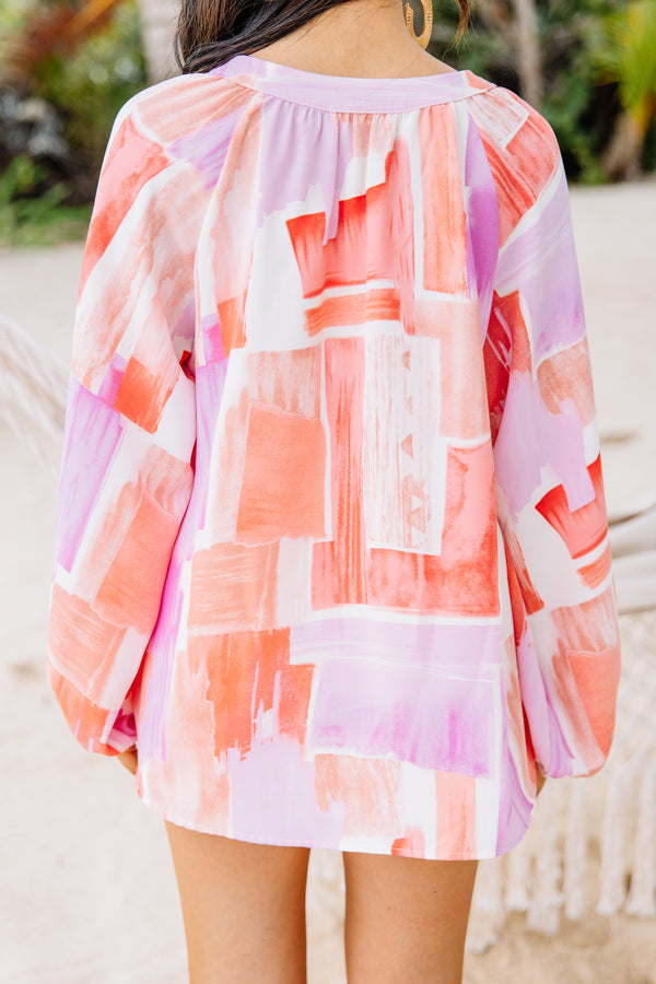 pink abstract blouse