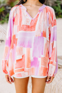 pink abstract blouse
