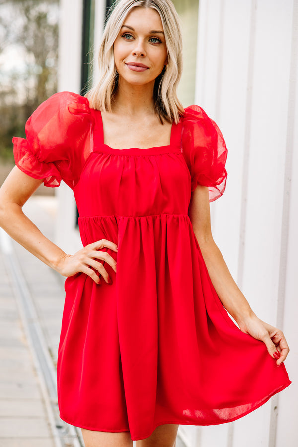 red cocktail dress