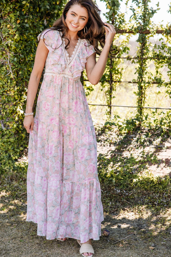 It's Always Been You Peach Pink Floral Maxi Dress – Shop the Mint